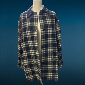 British Khaki by Robert Lighton Wool Blend B&W Plaid Sports Coat